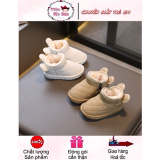 [TĂNG SIZE] Giày lót lông tai thỏ mùa đông phong cách HQ cho bé