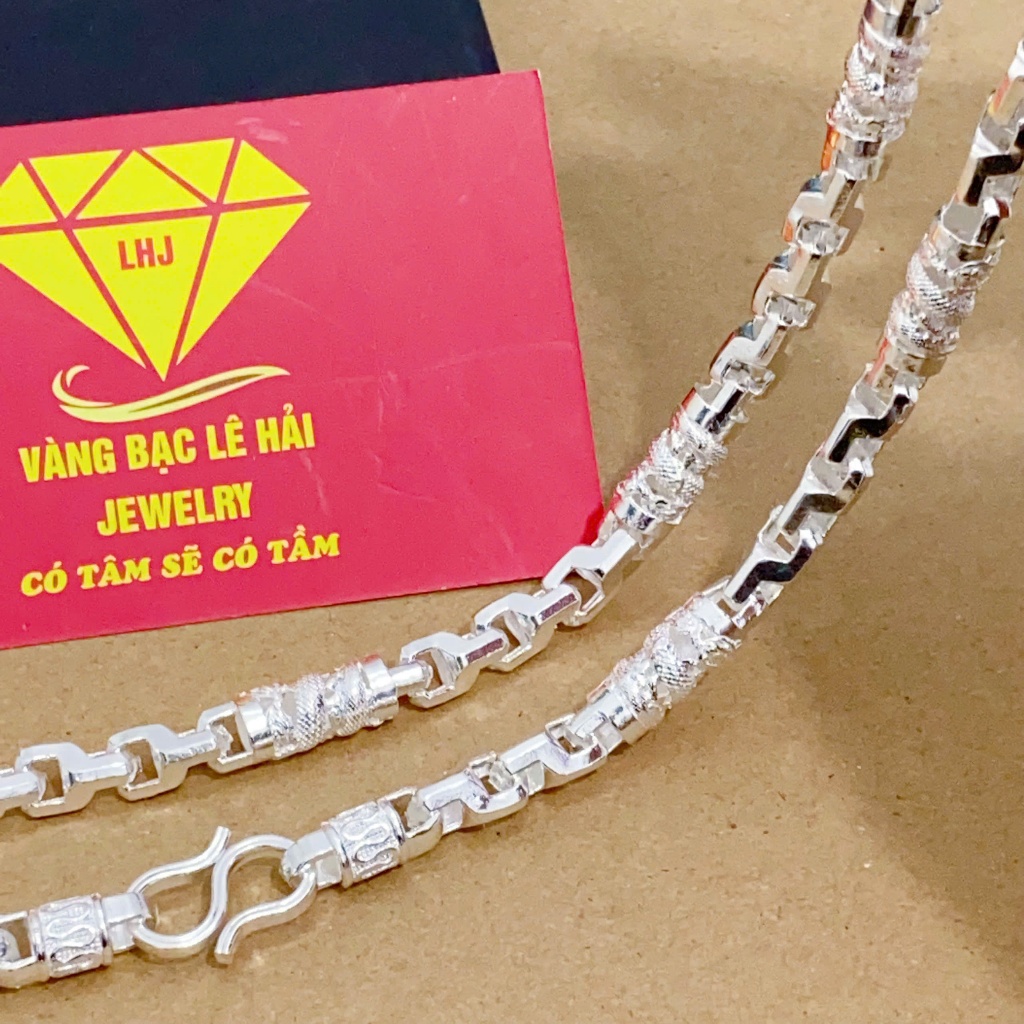  dây chuyền bạc nam chất liệu bạc S950 thiết kế đẹp và sang trong dây ống rồng cuộn vangbaclehai 