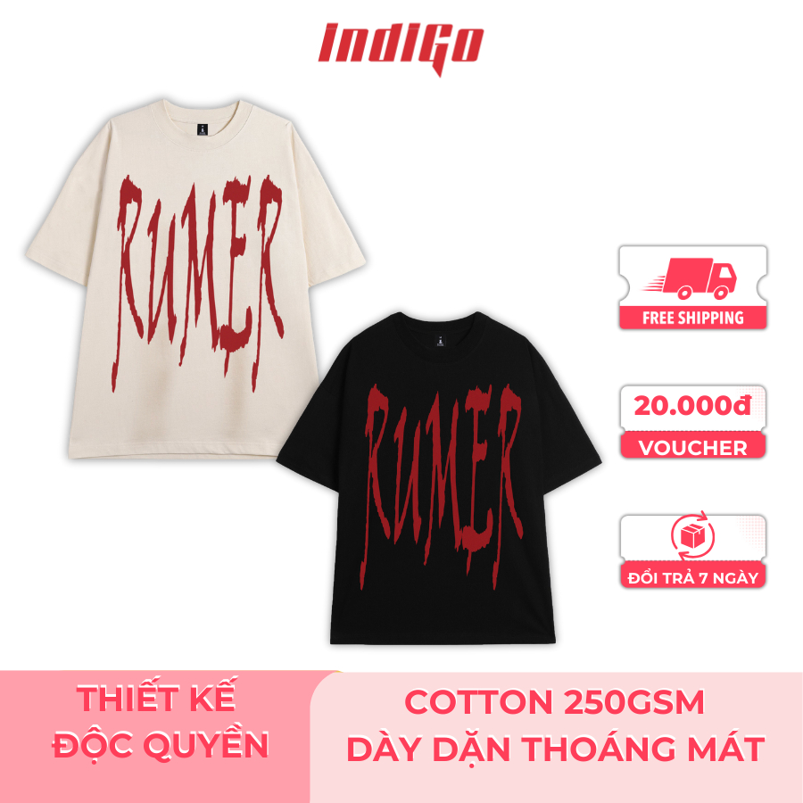 [INDIGO 030] Áo thun nam nữ 100% cotton 250gsm form Oversize - INDIGO JOKER