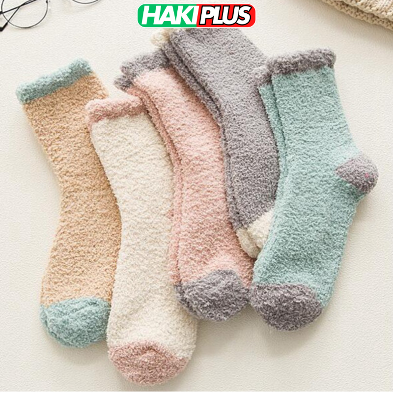 HAKIPLUS Tất cổ cao nữ, vớ cổ cao len lông cừu cổ bèo phong cách Vintage TC136