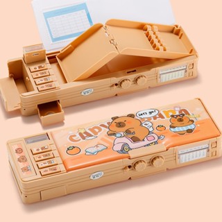  Hộp bút nhiều ngăn Hộp đựng bút đa năng có mật khẩu đáng yêu cho bé Capybara 