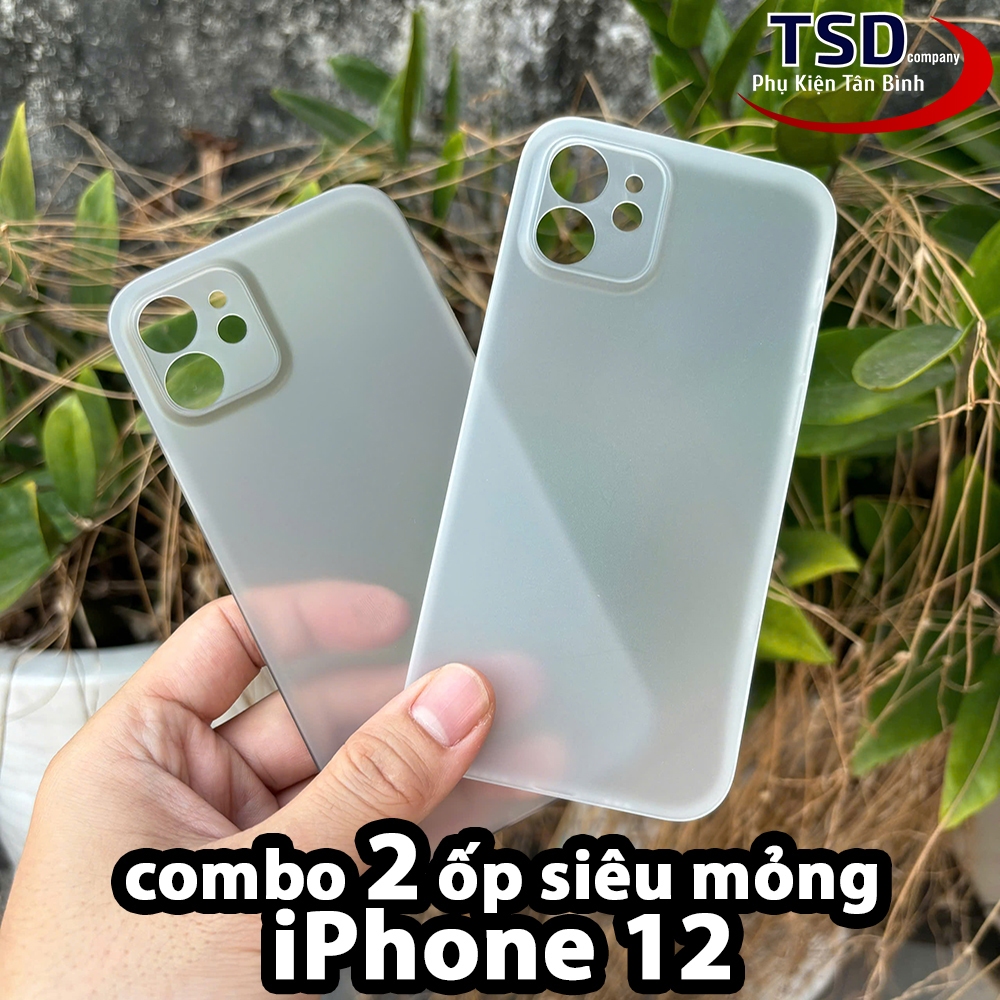 Combo 2 Ốp Lưng Trong Nhám Unibody Siêu Mỏng Cho iPhone 12