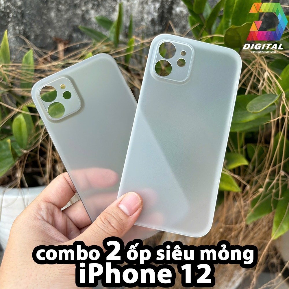 Combo 2 Ốp Lưng Trong Nhám Unibody Siêu Mỏng Cho iPhone 12
