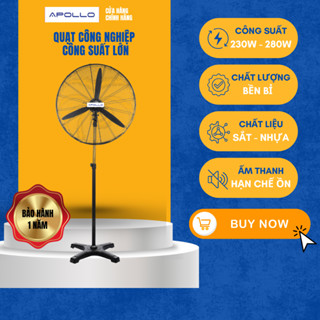 Quạt đứng công nghiệp, quạt công suất mạnh lớn APOLLO, quạt điện nhà máy xưởng, quạt đứng công nghiệp động cơ dây đồng