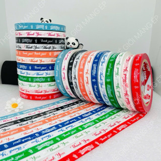 Băng Keo Thank You Dán Nắp Ly Cà Phê, Băng Keo Dán Nắp Hộp, Băng Keo Dán Niêm Phong Sản Phẩm - 1 Cuộn Dài 72m