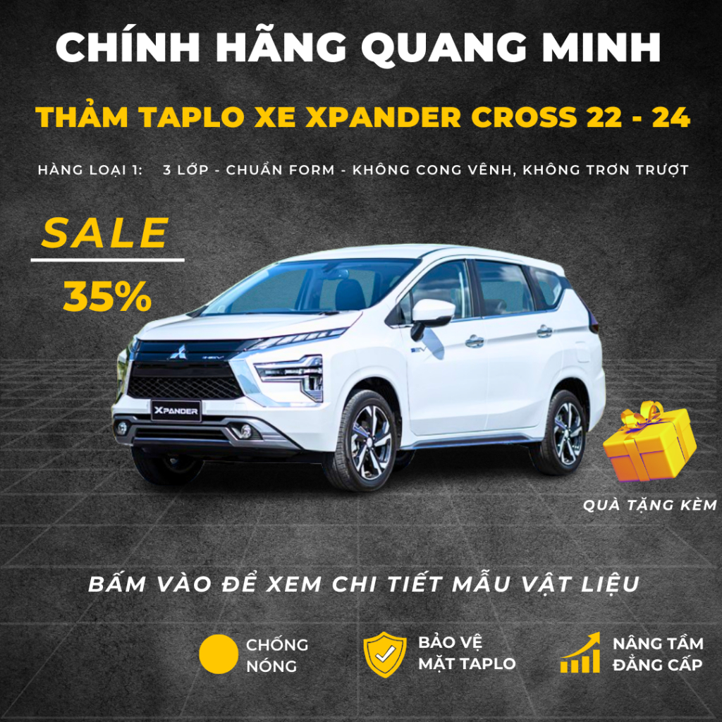 Thảm Taplo Xe Mitshubishi Xpander Cross, Xpander 2022 - 2025 Cao Cấp (Nhiều Mẫu Lựa Chọn)
