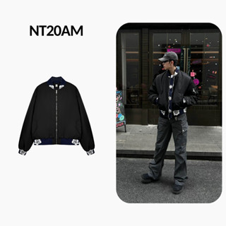 Áo Khoác Bomber Varsity Jacket NT20AM Hoạ Tiết Độc Đáo Form Boxy Basic Nam Nữ Unisex