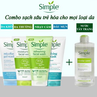 Tặng quà - Combo Sữa rửa mặt Simple + nước tẩy trang Simple 200ml cho mọi loại da