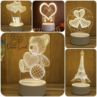 Đèn ngủ 3d trang trí, đèn led decor phòng ngủ, bàn làm việc hoặc làm quà tặng với nhiều mẫu cực đẹp