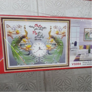 - Tranh đính đá  đồng hồ  chữ cha mẹ ** df432  vs064 (66x52) cm chưa thành phẩm