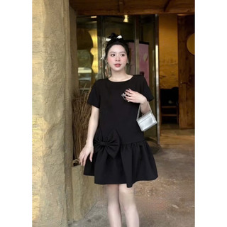 Váy bầu  nơ xinh cộc tay coa tag chữ