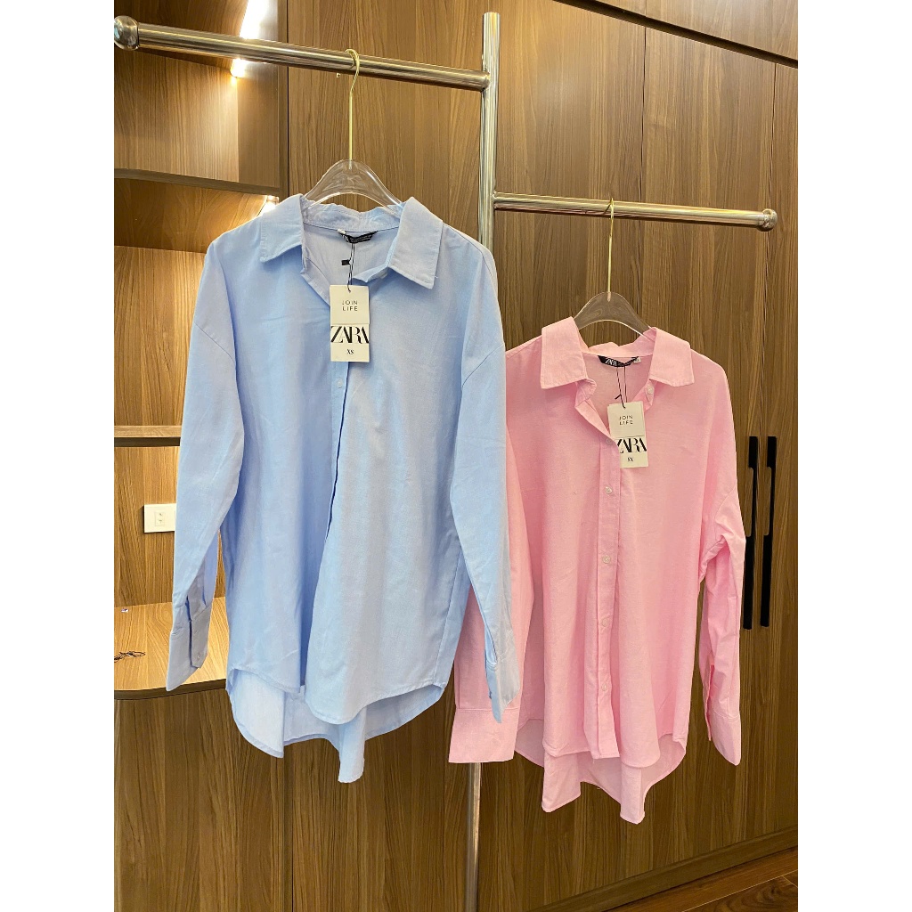 Áo sơ mi nữ Zar hồng  - Chất Oxford Linen cao cấp, form rộng giấu quần, nhẹ nhàng, nữ tính | BigBuy360 - bigbuy360.vn