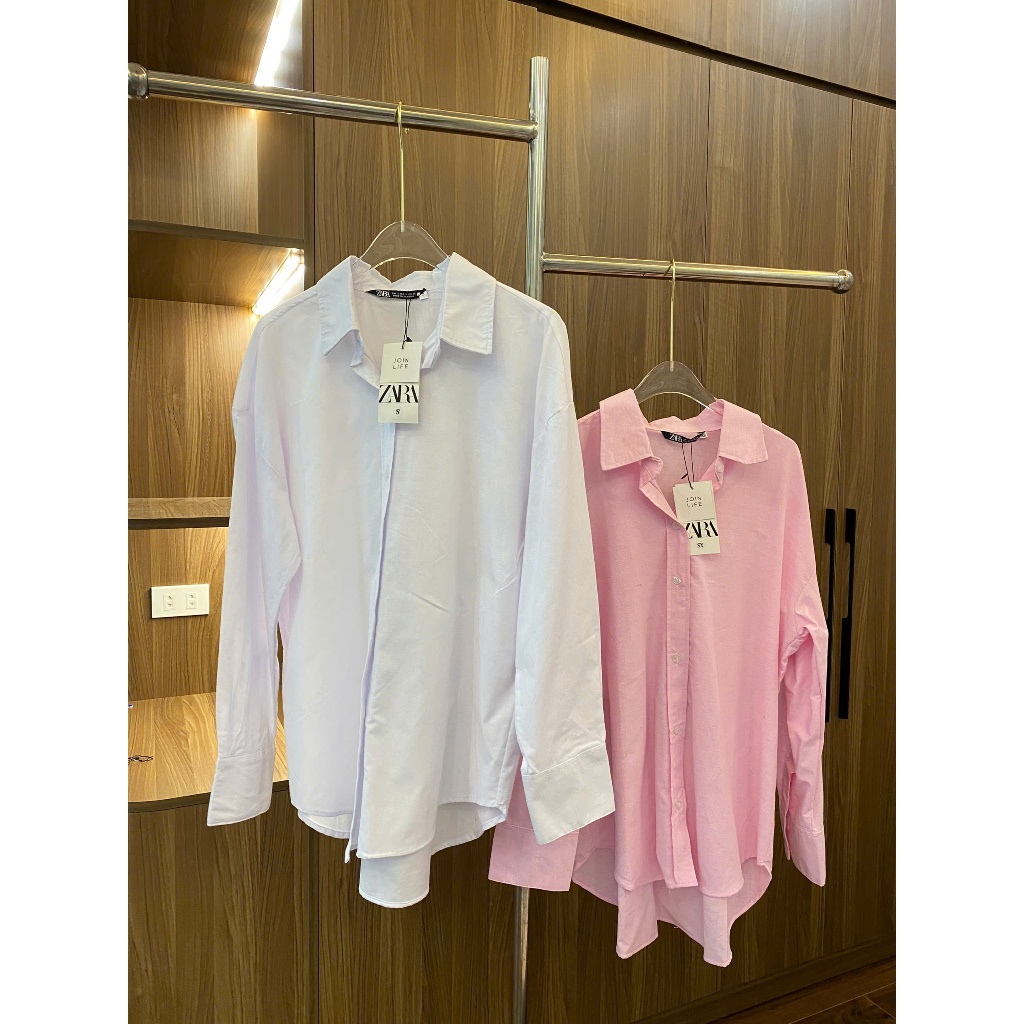 Áo sơ mi nữ Zar hồng  - Chất Oxford Linen cao cấp, form rộng giấu quần, nhẹ nhàng, nữ tính | BigBuy360 - bigbuy360.vn