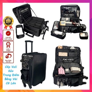 [Cao 53CM] Cốp Vải Kéo Đựng Đồ Trang Điểm Chuyên Nghiệp Kèm 4 Túi Trong Suốt [BH 12T] - Cốp Vali Tay Kéo Vừa Xe Máy T30