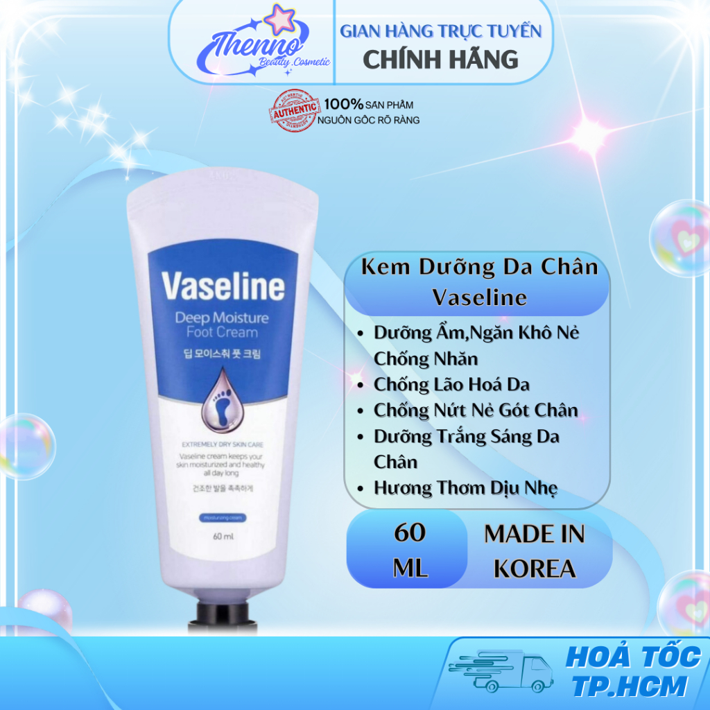 Kem Giảm Nứt Nẻ Gót Chân Vaseline Deep Moisture Foot Cream 60ml Hàn Quốc
