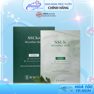 Hộp 10 Miếng Mặt Nạ Vải Vi Sợi Ngãi Cứu NMN Be'Bance Ssuk Micro Fiber Mask Làm Dịu Da Gấp 4 Lần