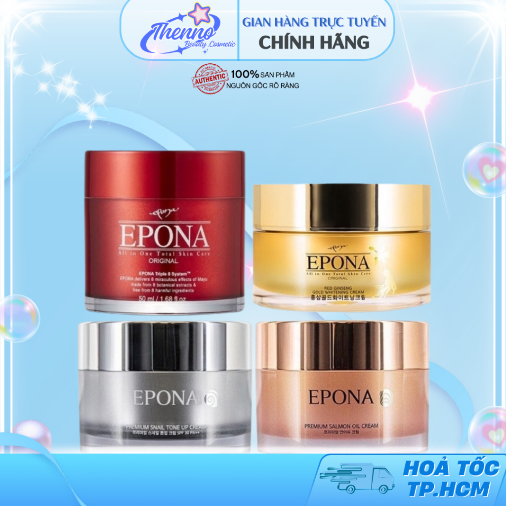 Kem Dưỡng Da Đa Năng Hỗ Trợ Dưỡng Trắng Da Từ Dầu Ngựa Epona All In One Total Skin Care Intensive 50