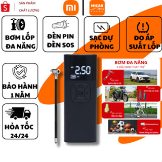 Bơm Lốp Ô Tô Xiaomi MICAR CX89, Bơm Xe Đa Năng 4in1 Có Đèn Pin, Sạc Dự Phòng, Đo Áp Suất, Bơm Xe Máy Xe Đạp
