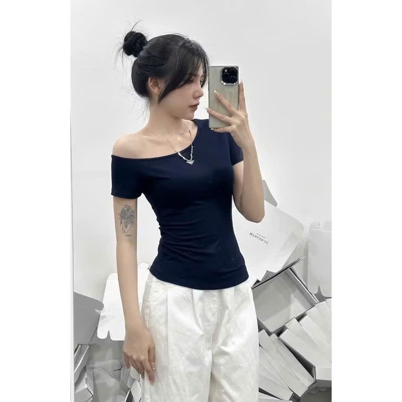 Áo Thun Ngắn Tay Cổ Trễ Nhiều Màu Dành Cho Nữ Mùa Hè Phong Cách Mới MA378 | BigBuy360 - bigbuy360.vn