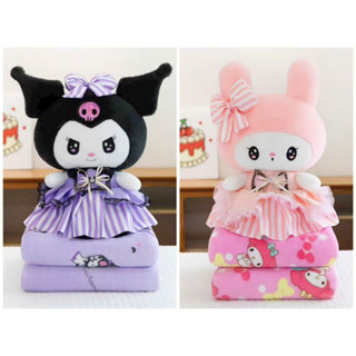  Bộ chăn gối văn phòng đa năng hình thú dễ thương chăn gối gấu bông hình thú dài chăn gói thú 2 trong 1 cho bé 