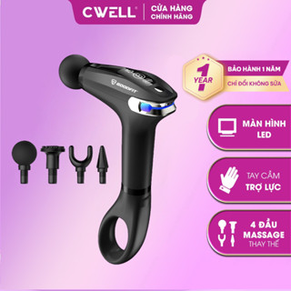 Máy massage cầm tay GOODFIT mátxa cổ vai gáy 8 chế độ, 4 đầu thay thế, pin khỏe 8h có tay cầm GF01MG