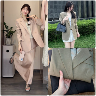 B16 Áo blazer, áo vest dài tay công sở form gọn 2 lớp chuẩn Boiling QC
