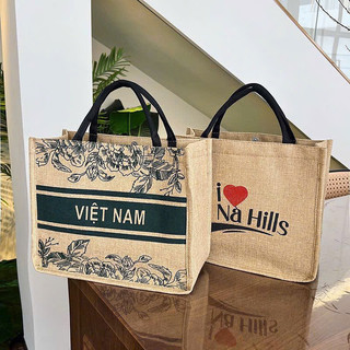 Túi Cói Đi Biển Đi Chơi In Hình Bà Nà Hill , VIỆT NAM Siêu Đẹp