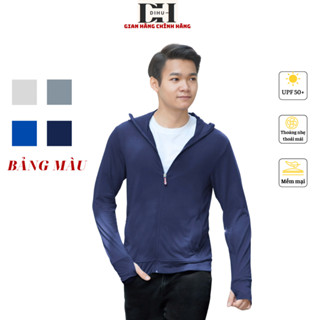 Áo chống nắng nam 2 Lớp DIHU, khoác ngoài đi nắng tia UV UPF 50+ thông hơi thoáng mát co giãn mũ trùm kín mặt và tay