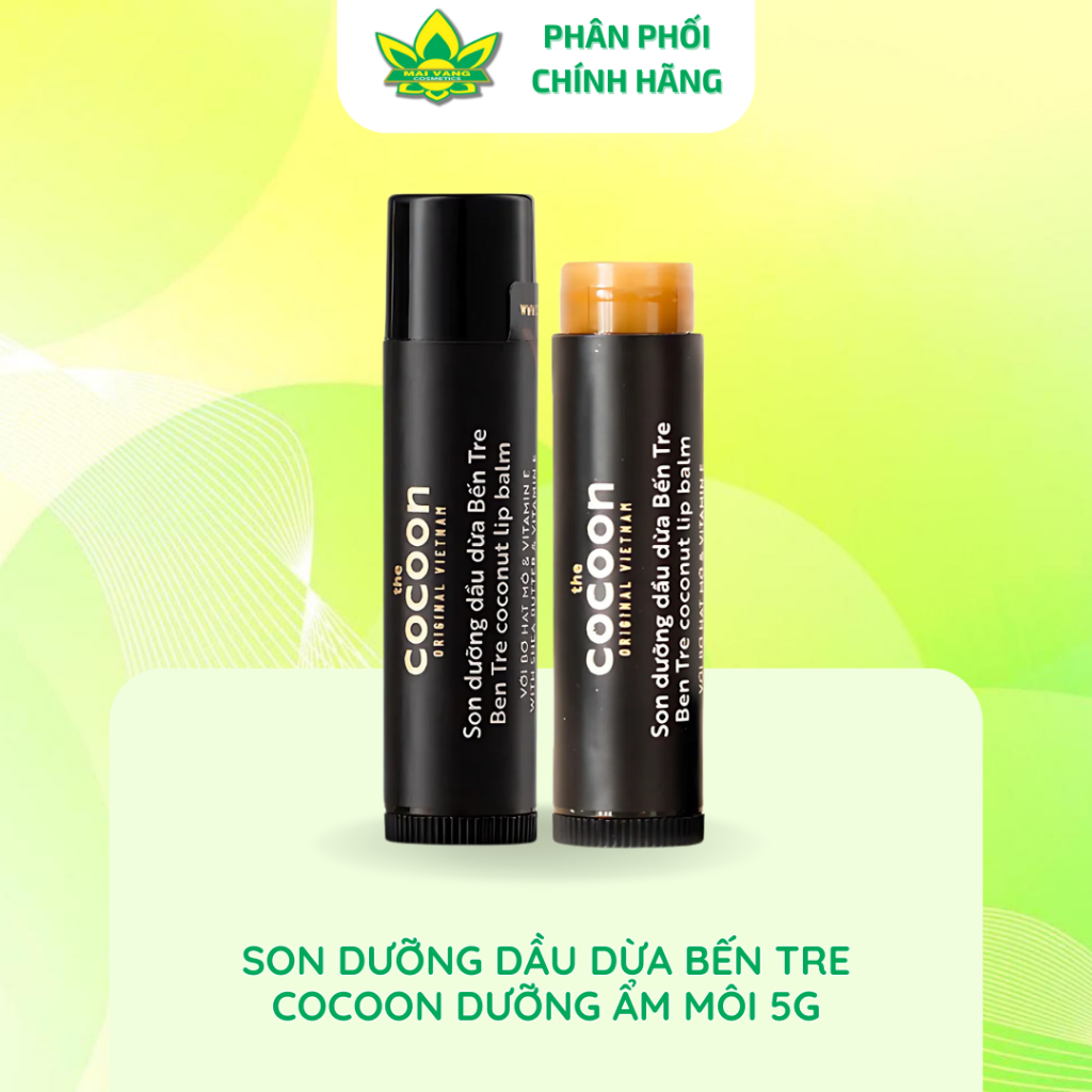 [Hàng chính hãng] Son dưỡng dầu dừa Bến Tre Cocoon dưỡng ẩm môi 5g | BigBuy360 - bigbuy360.vn