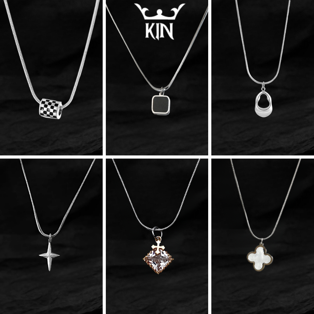 Vòng Cổ Titan KIN ACCESSORIES Mạ Bạc 925 Trơn Mặt Dây Tùy Chọn - Dây Chuyền Basic Kiểu Dáng Sang Trọng Cho Nam Nữ