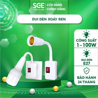 Đui đèn cắm tường E27 xoay 360 độ SCE có công tắc và phích cắm ng.uồn 220v bảo hành 1 năm SCE-DDXR04