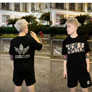 Bộ quần áo thun nam nữ Adidas In ngực nhập khẩu cotton cao cấp mềm mại thoáng mát phong cách