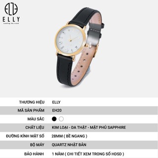  ĐỒNG HỒ NỮ CAO CẤP ELLY – EH20