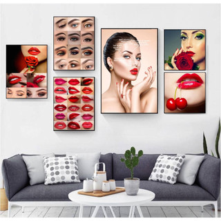 COMBO 5 TRANH PHUN XĂM MẪU MỚI, bộ 5 tranh fomex dán tường decor tiệm phun xăm môi mày thẩm mỹ