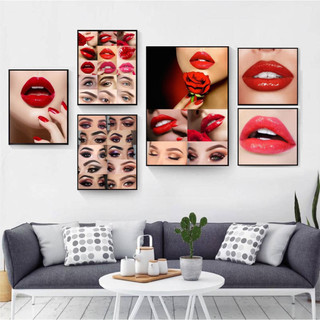 COMBO 5 TRANH PHUN XĂM MẪU MỚI, bộ 5 tranh fomex dán tường decor tiệm phun xăm môi mày thẩm mỹ