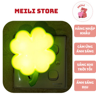  Đèn Ngủ Cắm Điện Mini Cỏ Ba Lá Ánh Sáng Tự Động Ánh Sáng Dịu MEILI STORE 