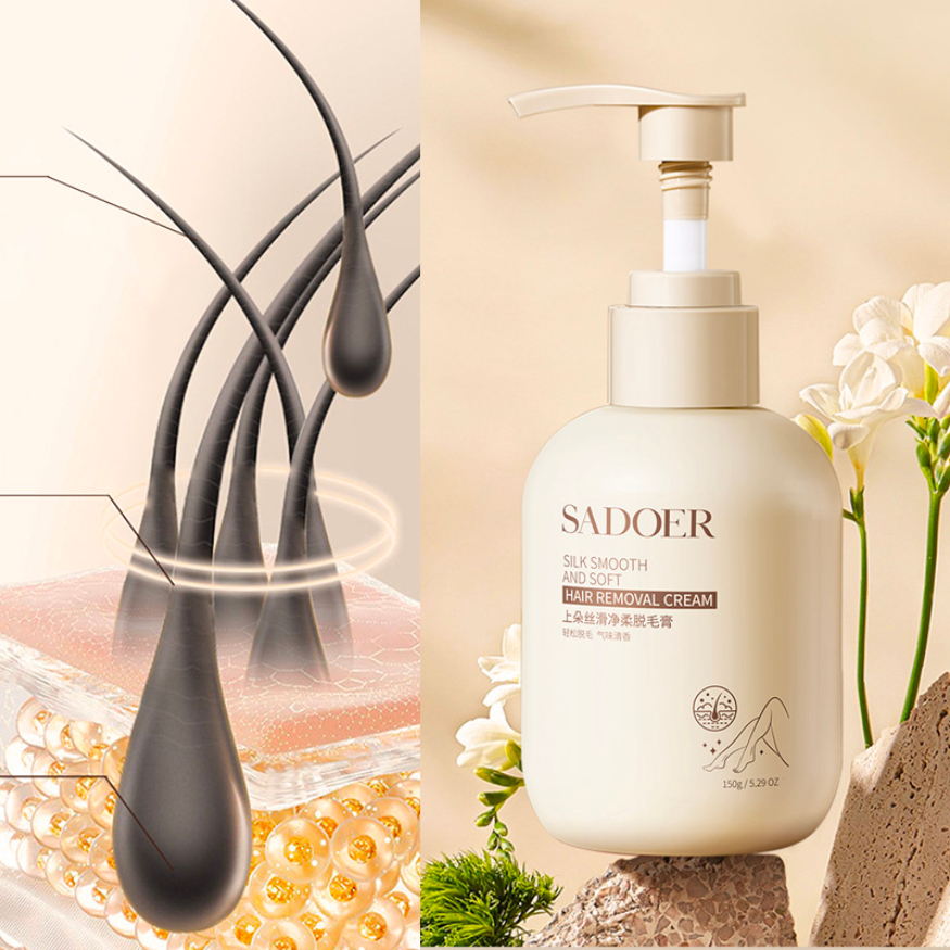 Kem tẩy lông SADOER - Kem triệt lông an toàn hiệu quả tại nhà, tẩy lông nách, tay, chân không đau 150ml