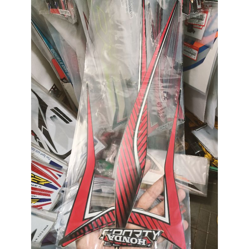 Bộ tem dán  Vision 2023 màu đỏ dán xe đen nhám tem 3 lớp xịn