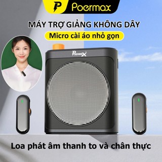 Loa trợ giảng có mic không dây cài áo Poermax J6 pin trâu âm lớn phù hợp giáo viên, thuyết trình