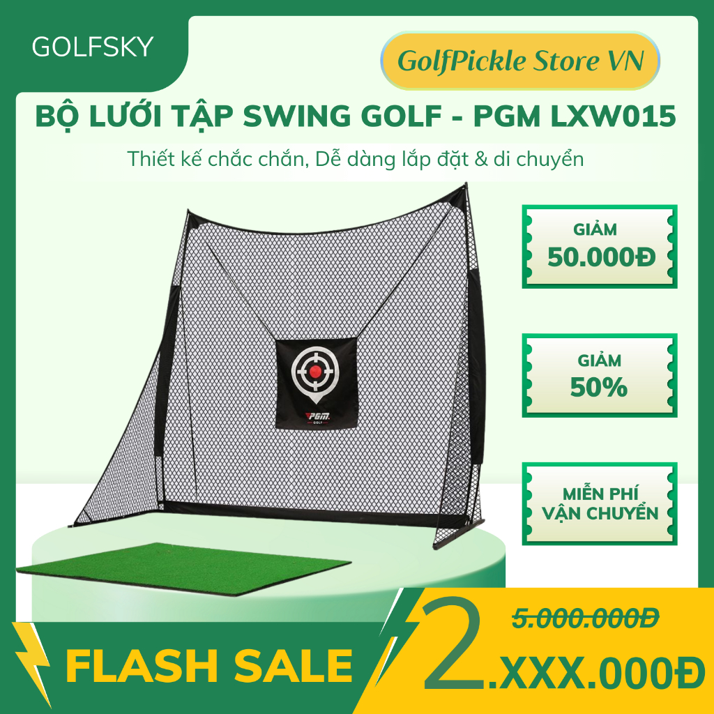 COMBO LỒNG TẬP SWING + THẢM TẬP SWING GOLF PGM – GIẢI PHÁP HOÀN HẢO CHO LUYỆN TẬP TẠI NHÀ!