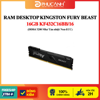 Ram Desktop Kingston Fury Beast (KF432C16BB1/16) 16GB (1x16GB) DDR4 3200Mhz