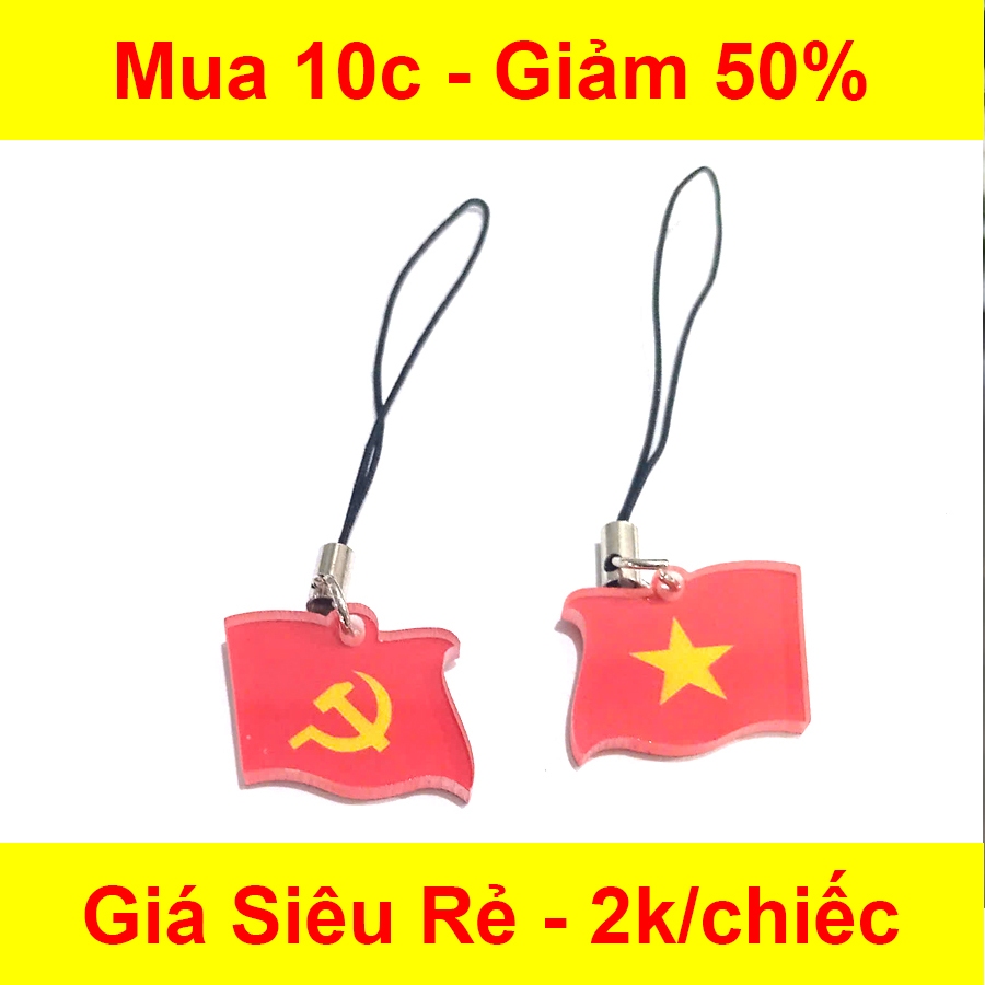 [Xưởng-Sỉ 2k/c] Set 10c Dây Treo Điện Thoại Lá Cờ Tổ Quốc - Cờ Tổ Quốc, Cờ Đảng - Cờ Đỏ Sao Vàng