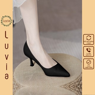 Giày cao gót 7 phân gót nhọn thiết kế đơn giản dễ phối đồ Luvia X158CG (Giày form rộng, chân gầy mỏng lùi 1 size)