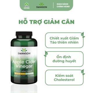 Viên Uống Giấm Táo Swanson Apple Cider Vinegar 625mg Hỗ Trợ Giảm Cân, Giảm Tích Tụ Mỡ Thừa