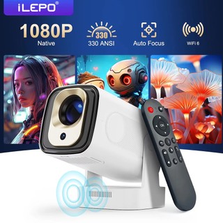  Máy chiếu ilepo HY260pro Android 11.0 độ sáng 330ANSI lumens WiFi BT5.4 Air Mouse MINI Máy chiếu 