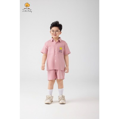 Bộ bé trai thương hiệu LITIBABY kẻ sơ mi, ngắn tay size 2 đến 10 tuổi