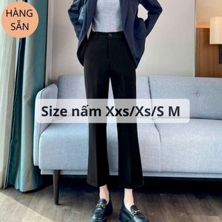   Quần loe nấm lùn Quần loe cạp cao cho nàng nấm. eo từ 56cm-70cm. chiều dài quần 87 88cm 