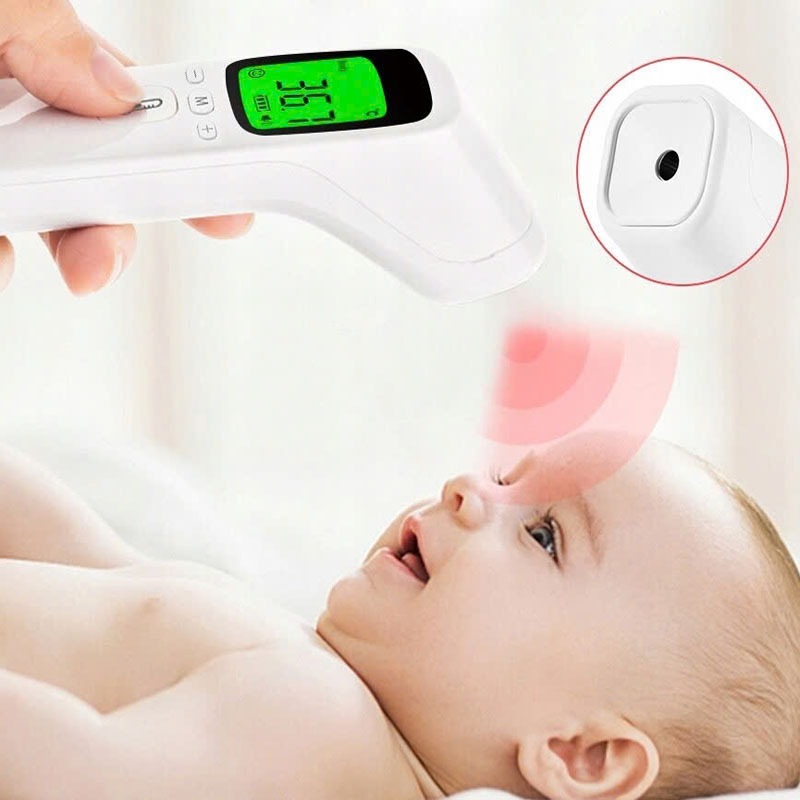 Nhiệt Kế Điện Tử Hồng Ngoại Đo Nhiệt Độ Cơ Thể Nhiệt Độ Sữa Nhiệt Độ Phòng Có Tặng Kèm 2 Pin