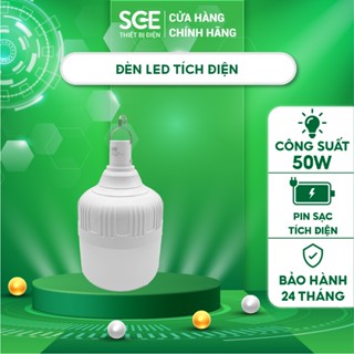Bóng Đèn Tích Điện SCE Siêu Sáng, Bóng Đèn Sạc Tích Điện 50W Đa Năng Kèm Móc Treo Đèn Led SCE-BTS50