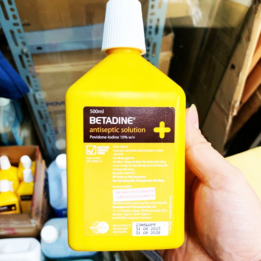 Betadine 500ml - dung dịch sát khuẩn y tế 500ml betadine